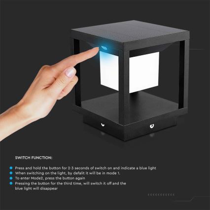 Éclairage solaire avec détecteur LED/2W/5,5V 3000K IP65 2600 mAh noir