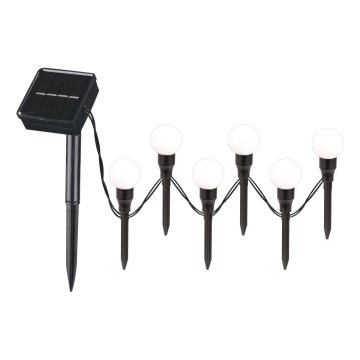 Éclairage solaire KULKI 6xLED/1,2V 600 mAh 4,3 m IP44 noir/blanc