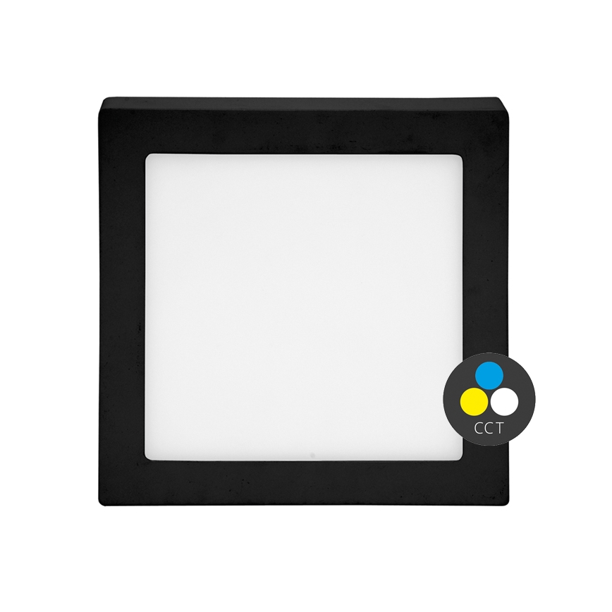 Plafonnier RAFA LED/18W/230V 3000/4000/6000K 22x22 cm noir