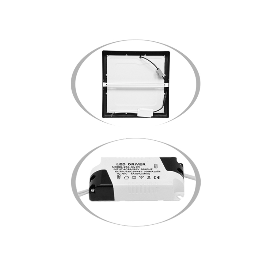 Plafonnier RAFA LED/18W/230V 3000/4000/6000K 22x22 cm noir
