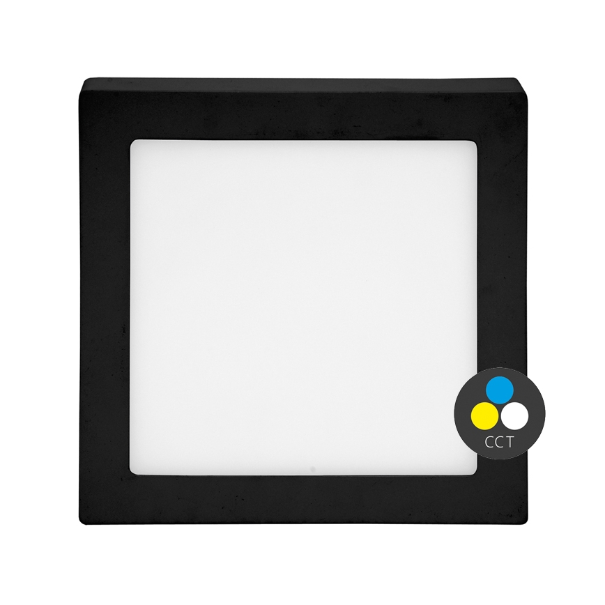 Plafonnier RAFA LED/25W/230V 3000/4000/6000K 30x30 cm noir