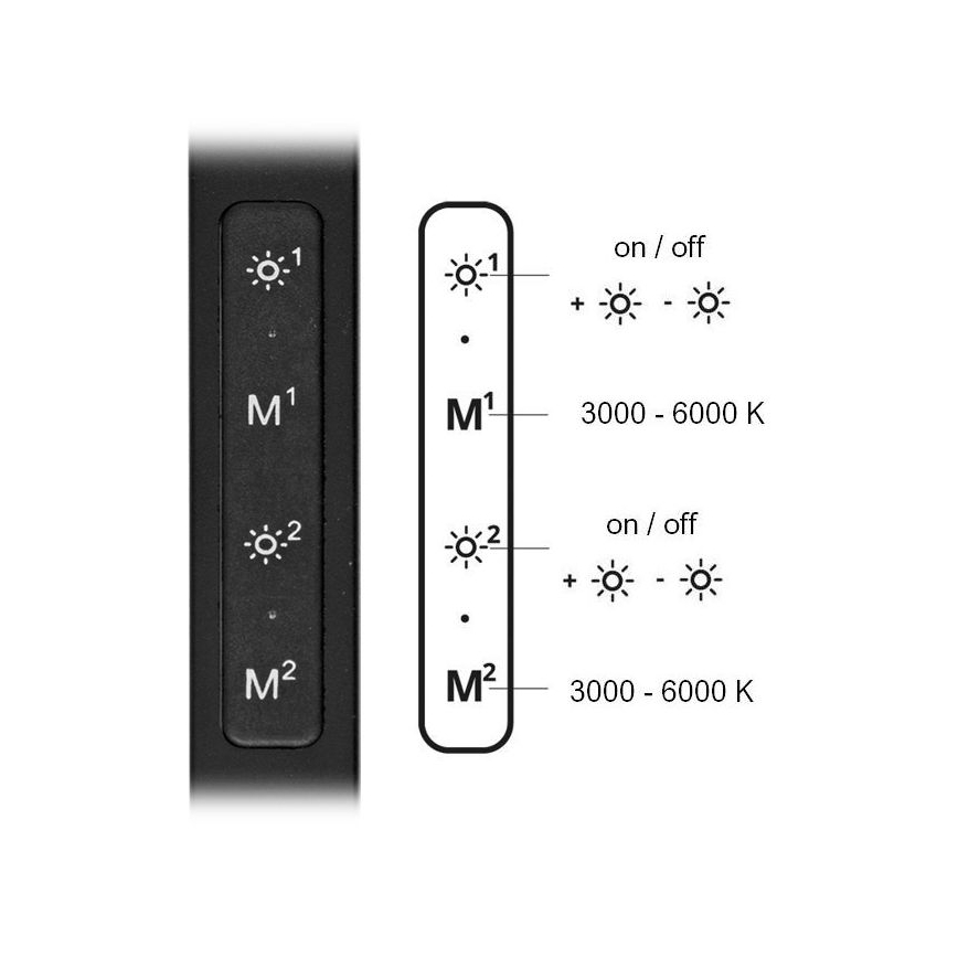 Lampe de table à intensité variable SPACE LED/8W + LED/11W/230V 3000-6000K noir