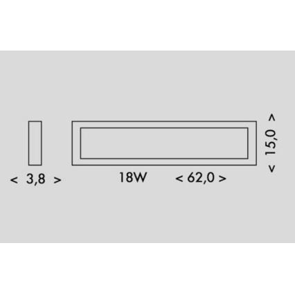 LED Plafondlamp PILO LED/18W/230V 4100K 62 cm zwart