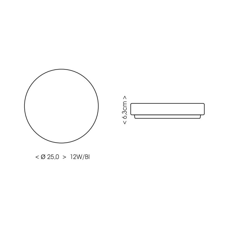 Plafonnier salle de bain LIRA LED/12W/230V 4000K d. 25 cm IP44 blanc