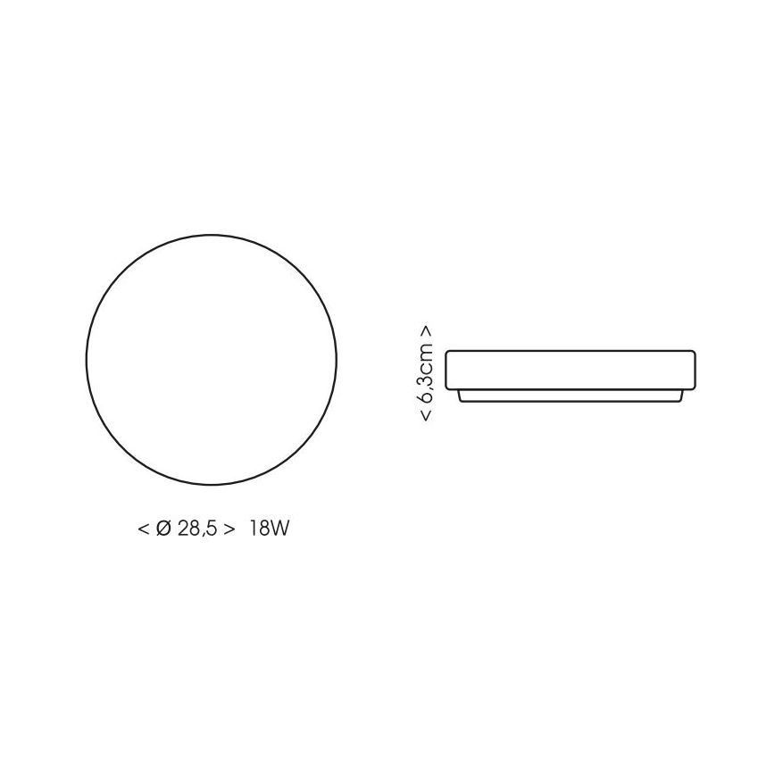 LED Badkamer plafondlamp LIRA LED/18W/230V 4000K diameter 28,5 cm IP44