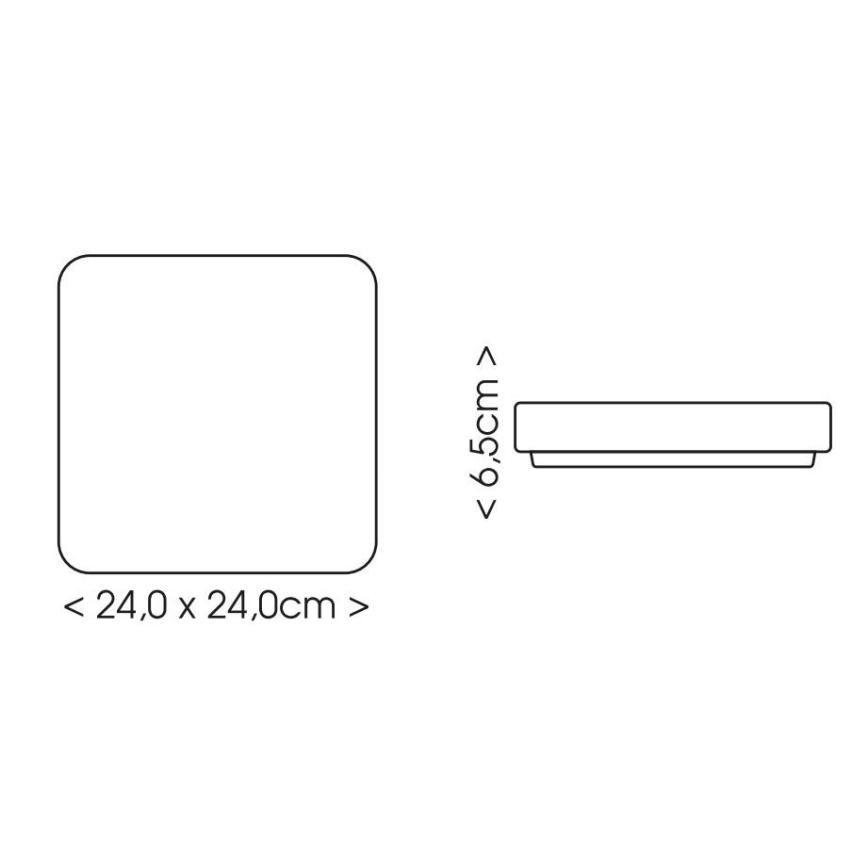 LED Badkamer plafondlamp LUKY LED/12W/230V 4000K 24x24 cm IP44