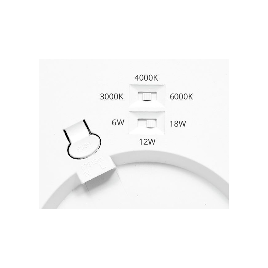 Spot encastrable à intensité variable avec détecteur LEXA LED/6/12/18W/230V 3000/4000/6000K d. 22,5 cm blanc