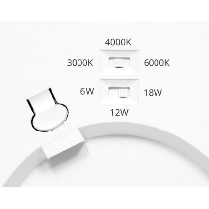 Dimbare LED hangende plafond verlichting met sensor LEXA LED/6/12/18W/230V 3000/4000/6000K diameter 22,5 cm zwart