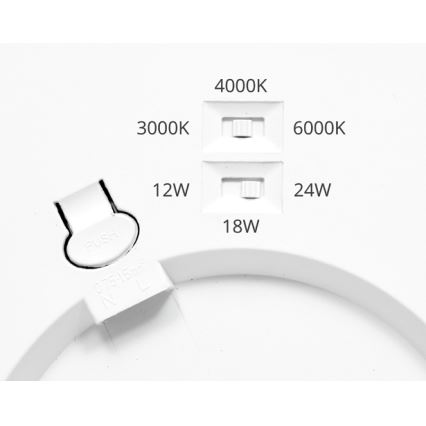 Dimbaar LED paneel LEXA LED/12/18/24W/230V 3000/4000/6000K diameter 30 cm wit
