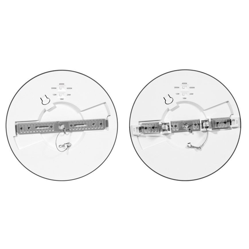 Dimbaar LED paneel LEXA LED/12/18/24W/230V 3000/4000/6000K diameter 30 cm zwart