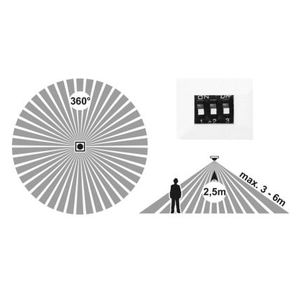 Panneau à intensité variable avec détecteur LEXA LED/12/18/24W/230V 3000/4000/6000K d. 30 cm blanc