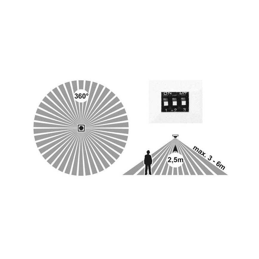 Panneau à intensité variable avec détecteur LEXA LED/12/18/24W/230V 3000/4000/6000K d. 30 cm blanc