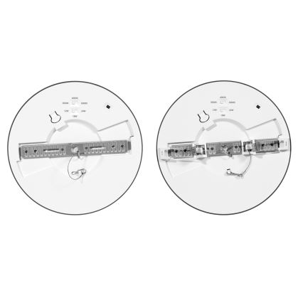 Dimbare LED hangende plafond verlichting met sensor LEXA LED/12/18/24W/230V 3000/4000/6000K diameter 30 cm zwart