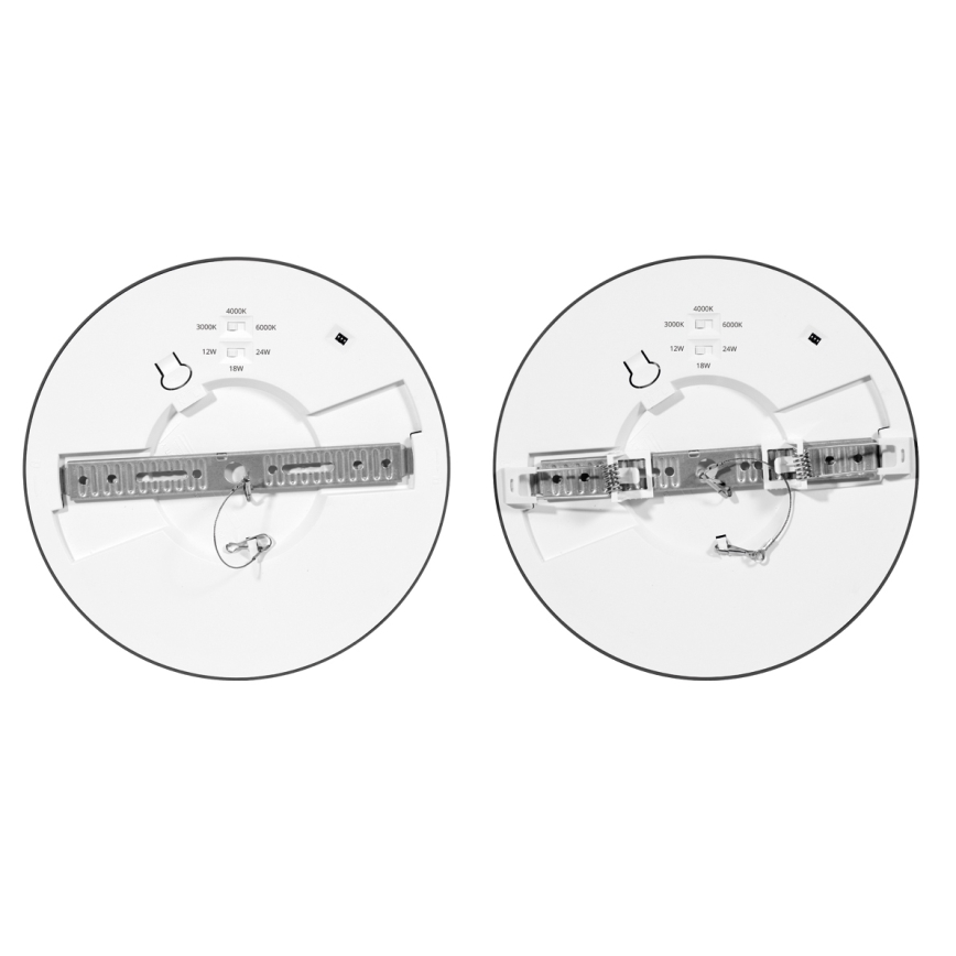 Dimbare LED hangende plafond verlichting met sensor LEXA LED/12/18/24W/230V 3000/4000/6000K diameter 30 cm zwart