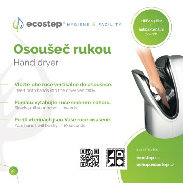 EcoStep 100001 - Panneau d'information pour sèche-mains R1.1 CZ/ENG