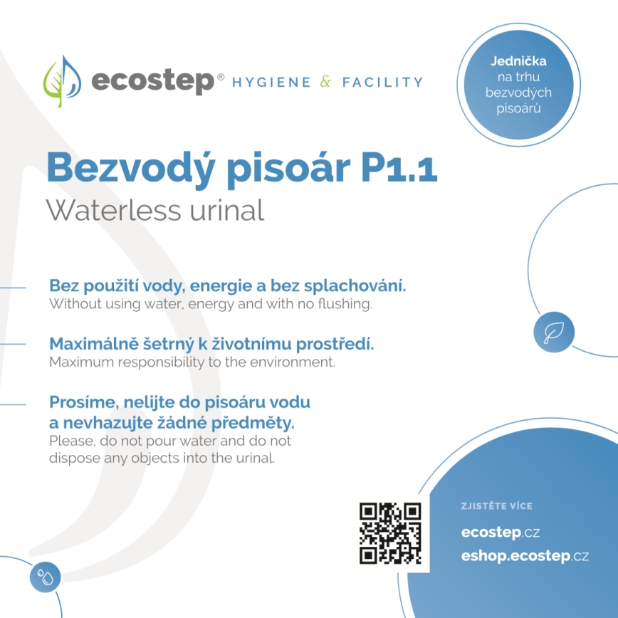 EcoStep 100002 - Panneau d'information pour urinoir sans eau P1.1 CZ/ENG