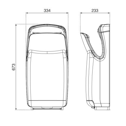 EcoStep 10006 - Handendroger R1.1 750/1000W/230V zilverkleurig