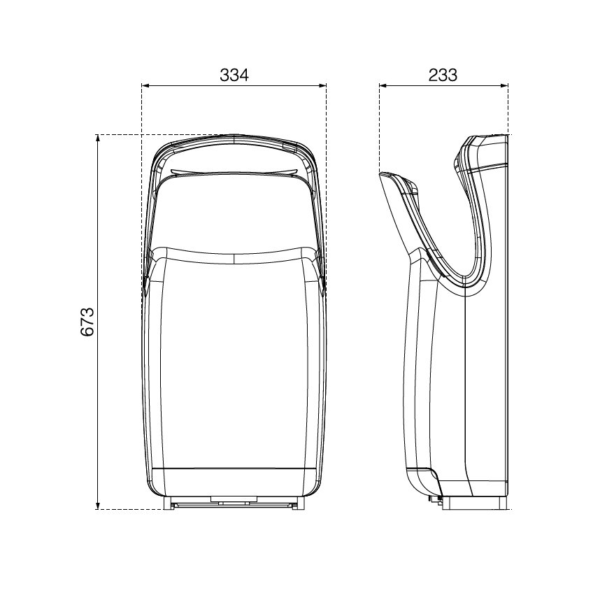 EcoStep 10006 - Handendroger R1.1 750/1000W/230V zilverkleurig