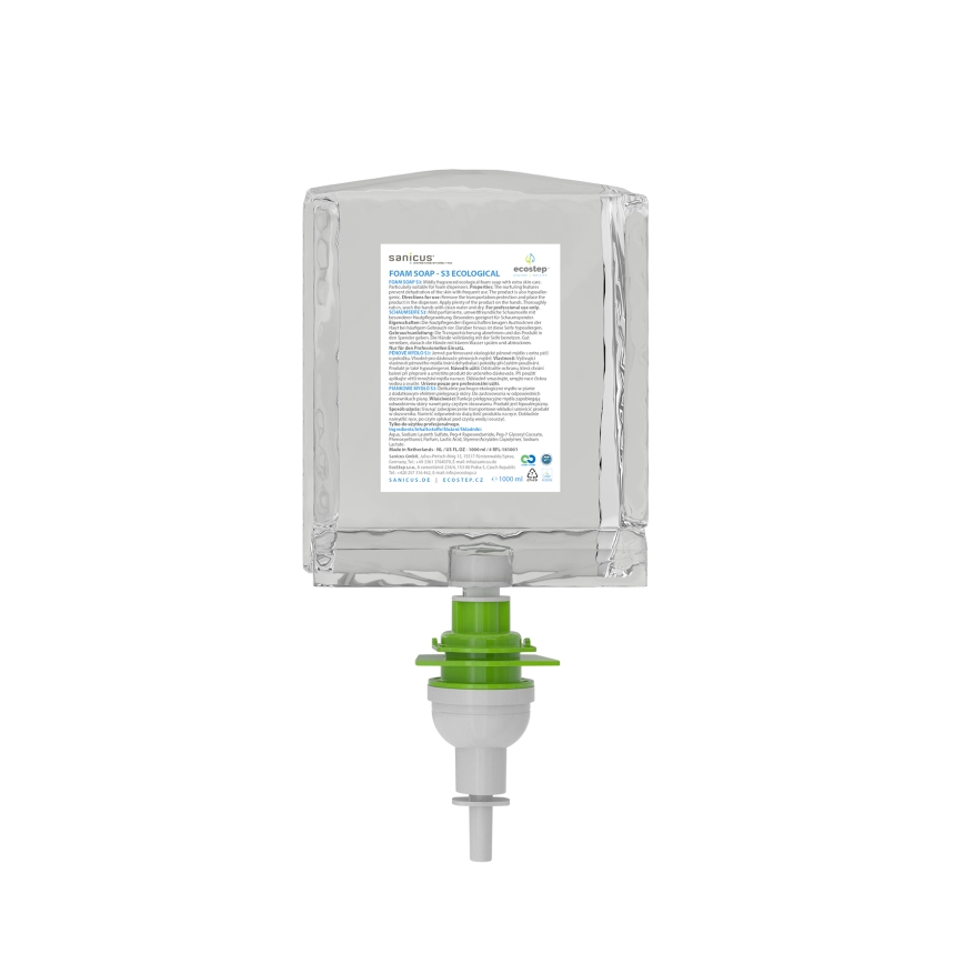 EcoStep 50051 - Contactloze zeepdispenser S3 1000 ml 4xAA wit