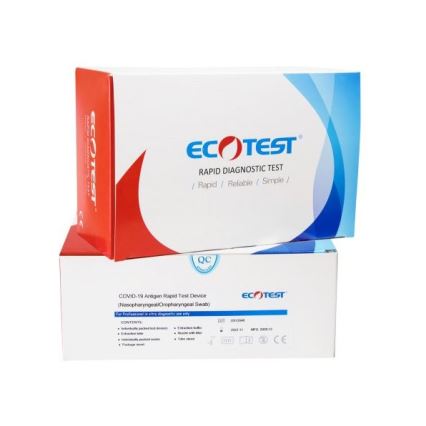 ECOTEST RAPID - Test antigénique rapide COVID-19, paquet de 20pcs