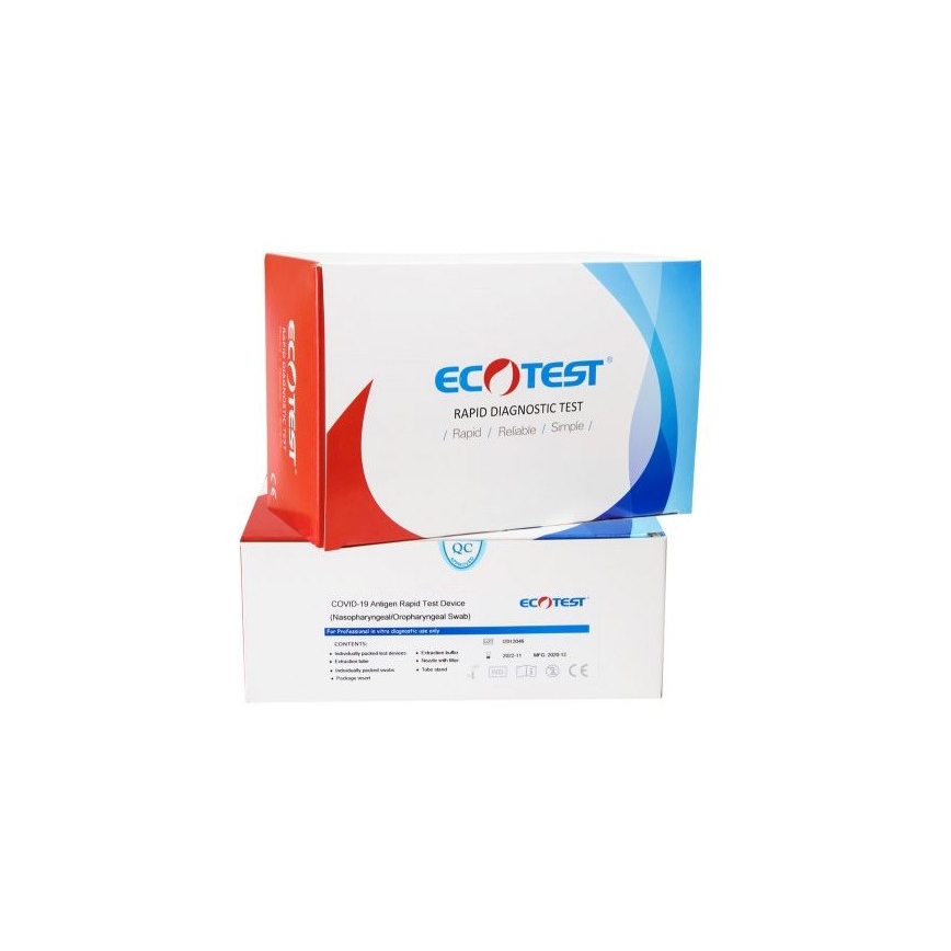 ECOTEST RAPID - Test antigénique rapide COVID-19, paquet de 20pcs