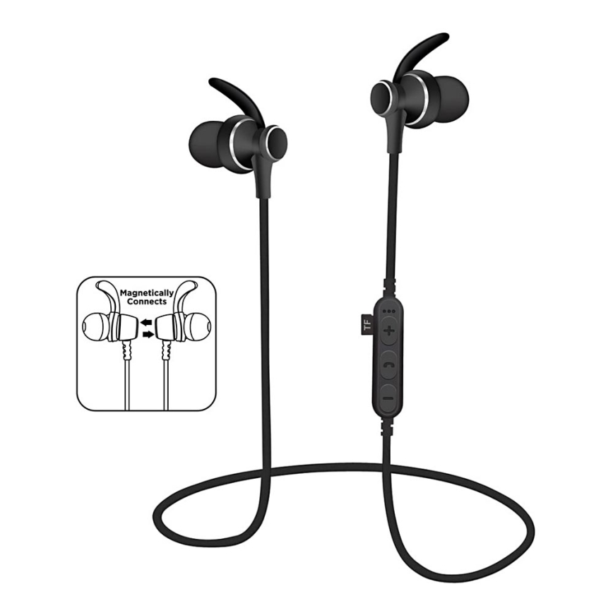 Écouteurs Bluetooth avec microphone et lecteur MicroSD 80 mAh noir