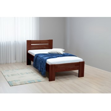 Eenpersoonsbed AMBER 90x200 cm donker walnoot