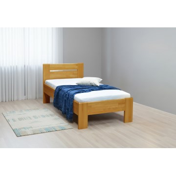 Eenpersoonsbed AMBER 90x200 cm, lichte walnoot