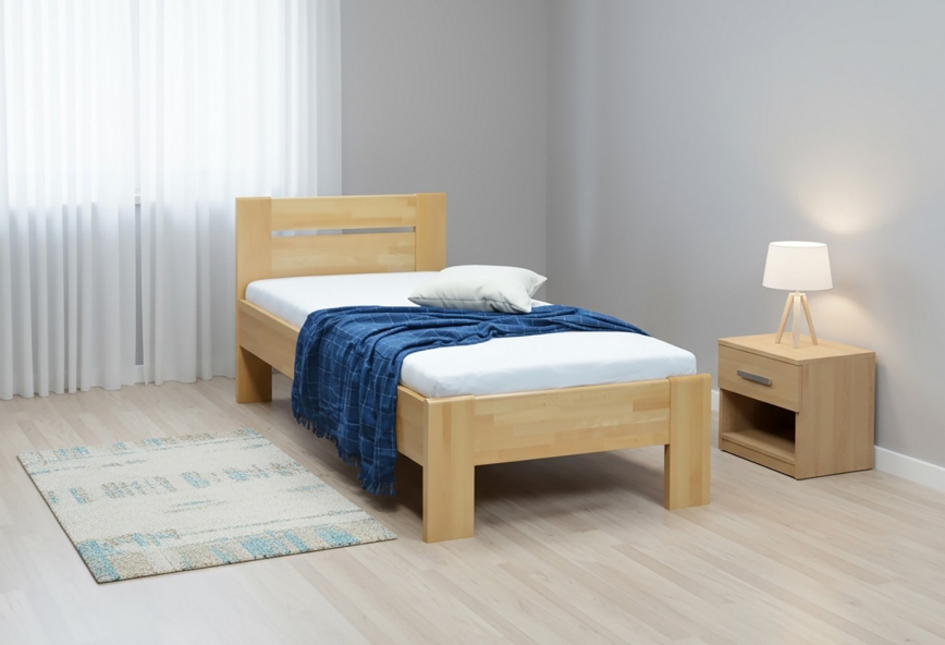 Eenpersoonsbed AMBER 90x200 cm, massief beukenhout