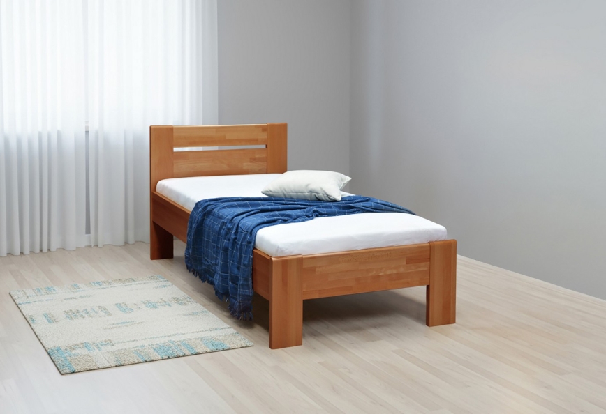 Eenpersoonsbed AMBER 90x200 cm walnoot