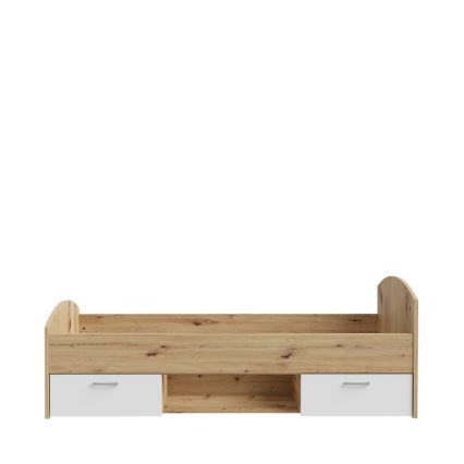 Eenpersoonsbed met opbergruimte URO 90x200 cm artisan eik/wit