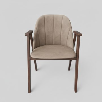 Eetkamerstoel GARDA walnoot/beige