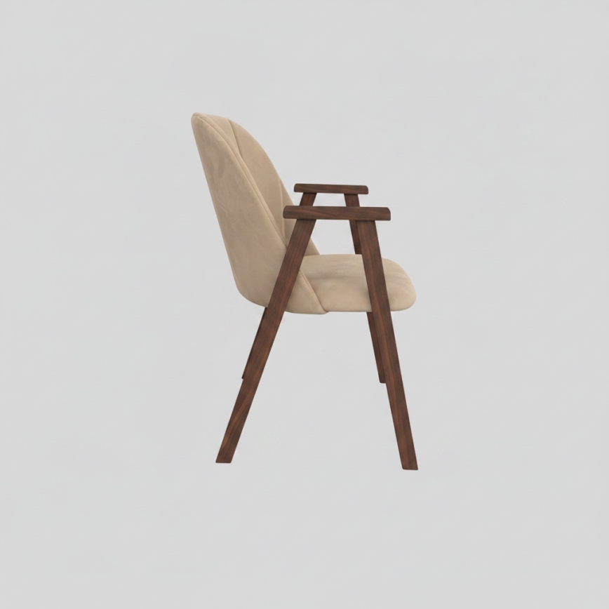 Eetkamerstoel GARDA walnoot/beige