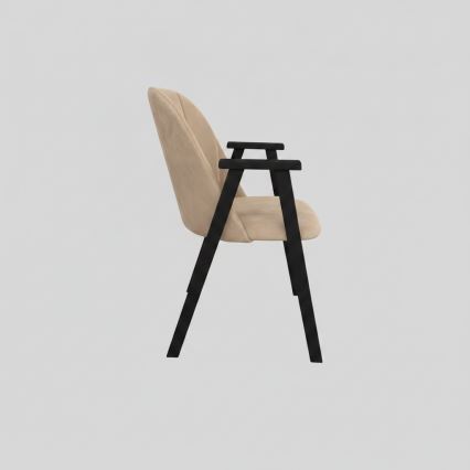 Eetkamerstoel GARDA zwart/beige
