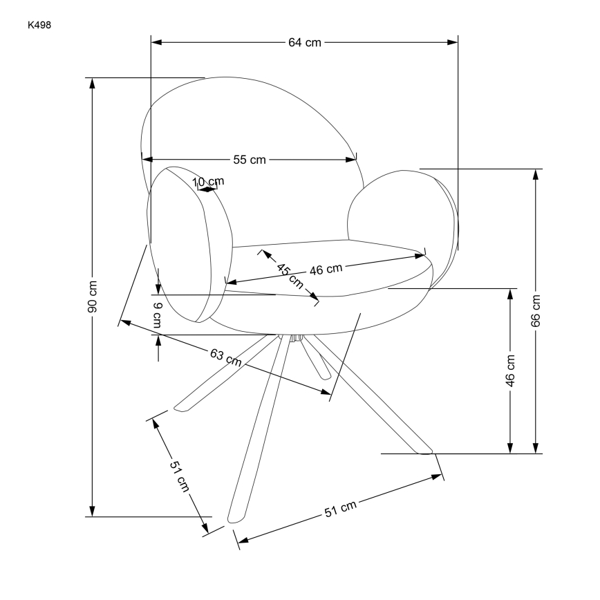 Eetkamerstoel KIVA, 1 stuk, bruin