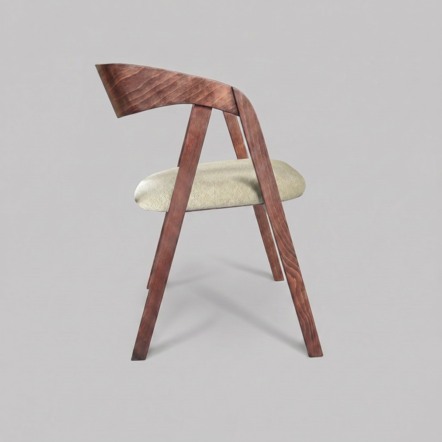 Eetkamerstoel LUSO notenhout/beige