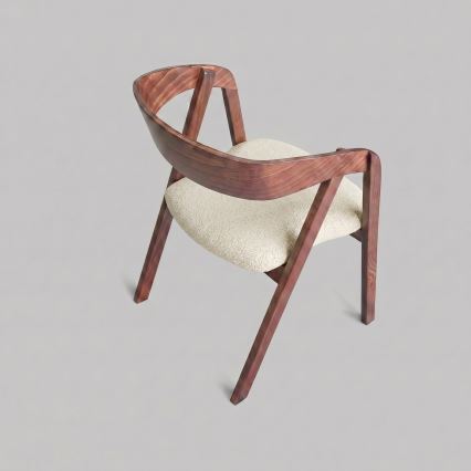 Eetkamerstoel LUSO notenhout/beige