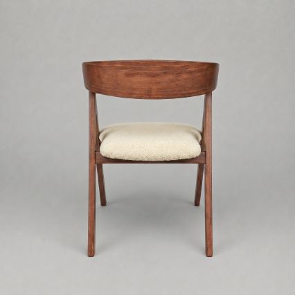 Eetkamerstoel LUSO notenhout/beige