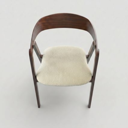 Eetkamerstoel LUSO notenhout/beige