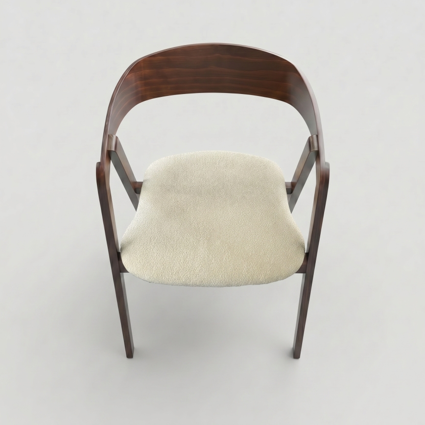Eetkamerstoel LUSO notenhout/beige