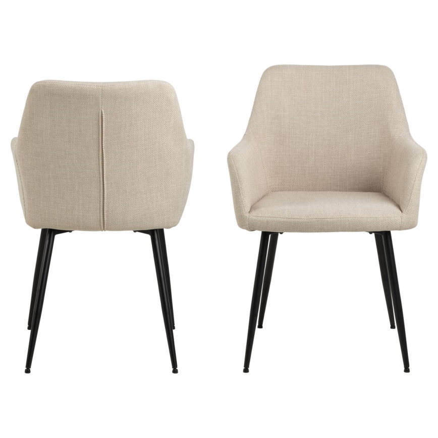 Eetkamerstoel met armleuningen TANYA 1 st. beige