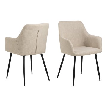 Eetkamerstoel met armleuningen TANYA 1 stuk beige