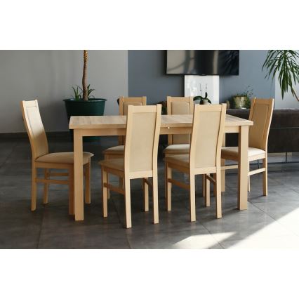 Eetkamerstoel ZOE beuken/crème