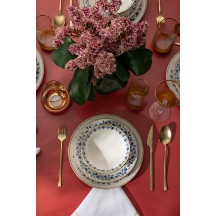 Eetservies 18 st wit/blauw/porselein