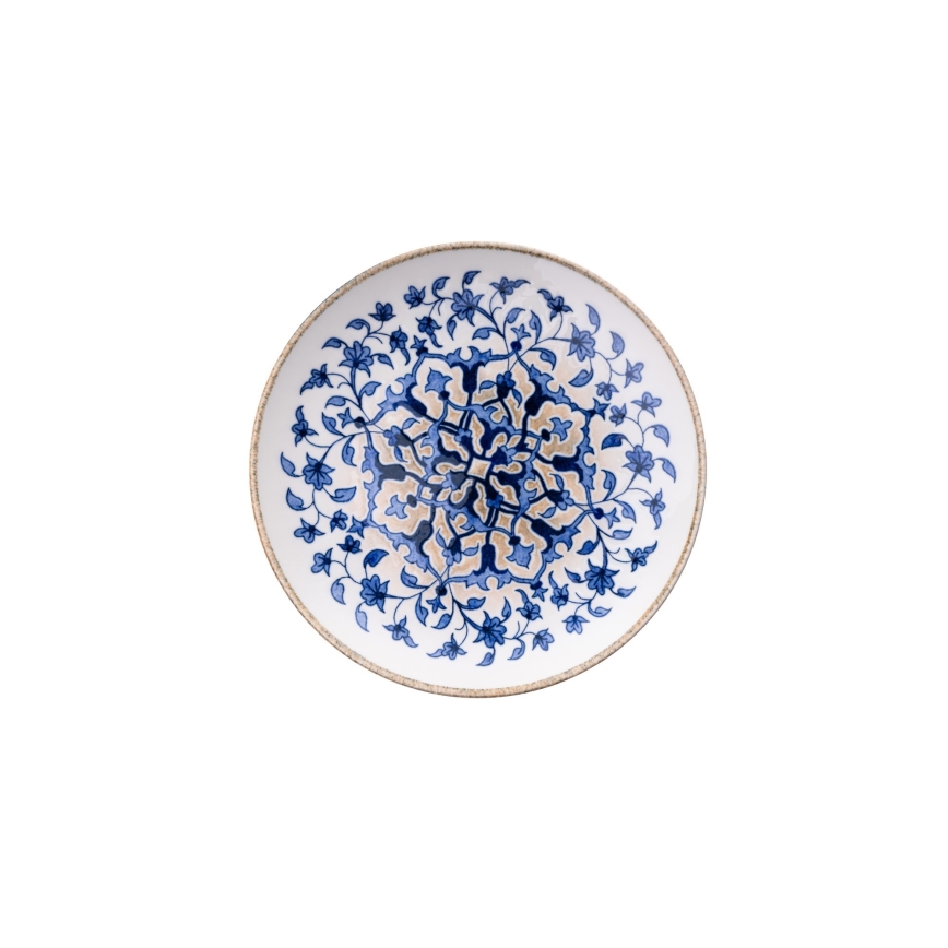 Eetservies 18 st wit/blauw/porselein