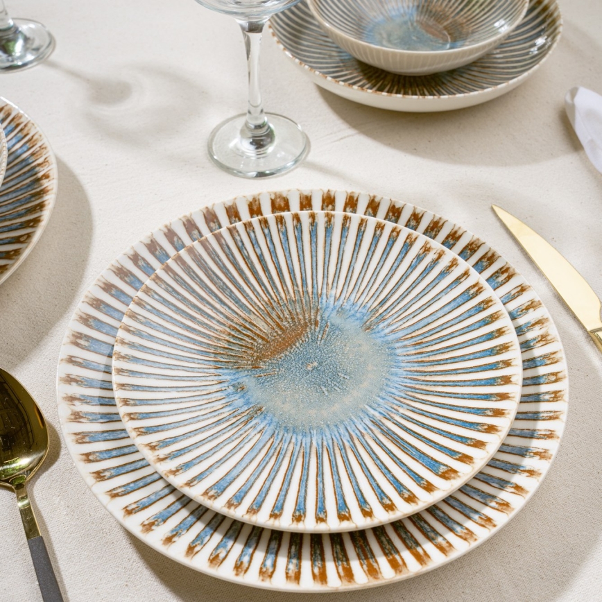 Eetservies 24-delig kleurrijk/porselein