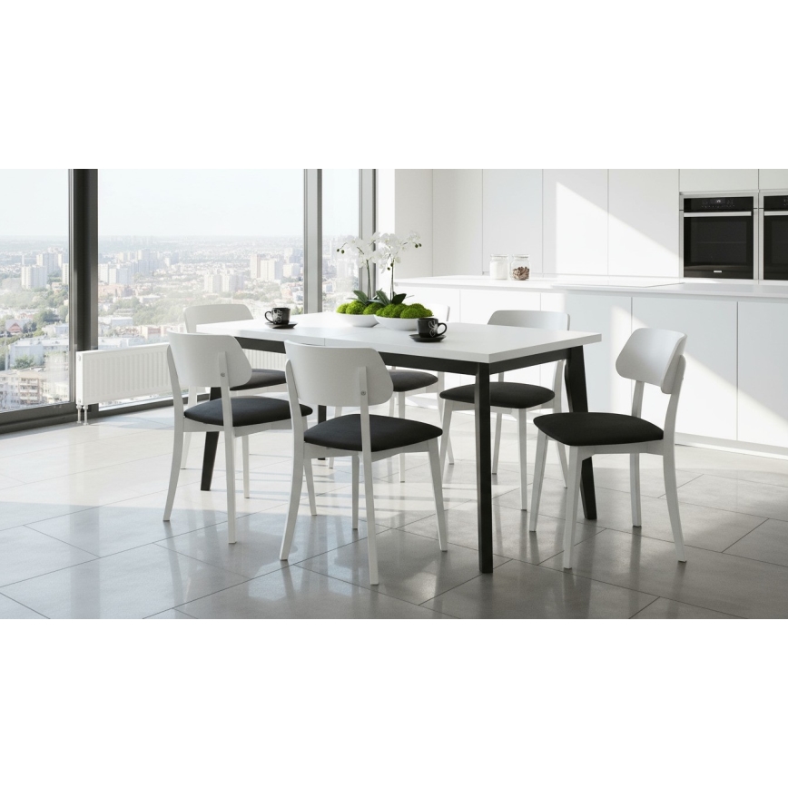 Eetkamerstoel EZRA wit/zwart