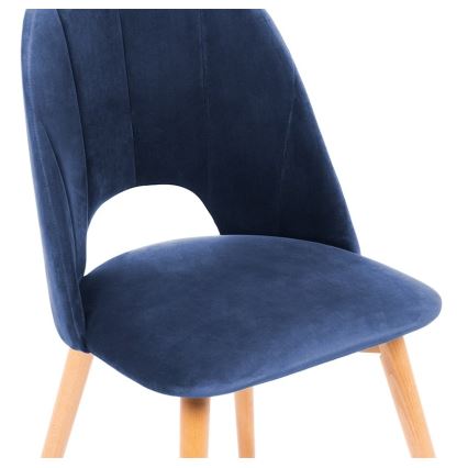 Eetkamerstoel TINO 86x48 cm donkerblauw/licht eiken