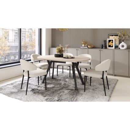 Eettafel ARTUR beige/zwart