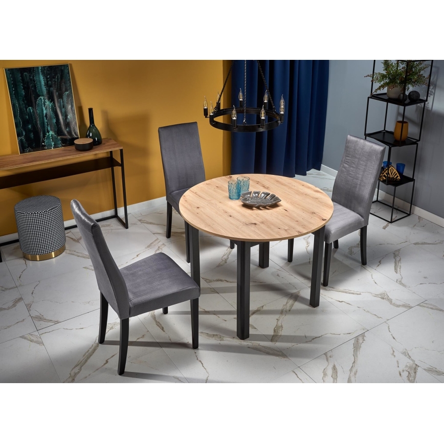 Eettafel CALMIO artisan eiken/zwart